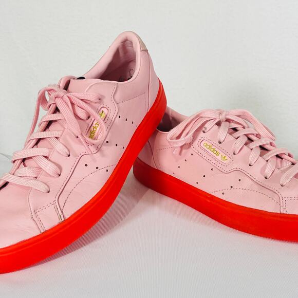 adidas Shoes - Adidas Originals Casual Shoes SLEEK Diva Pink Leather Womens 9 Sneakers BD7475